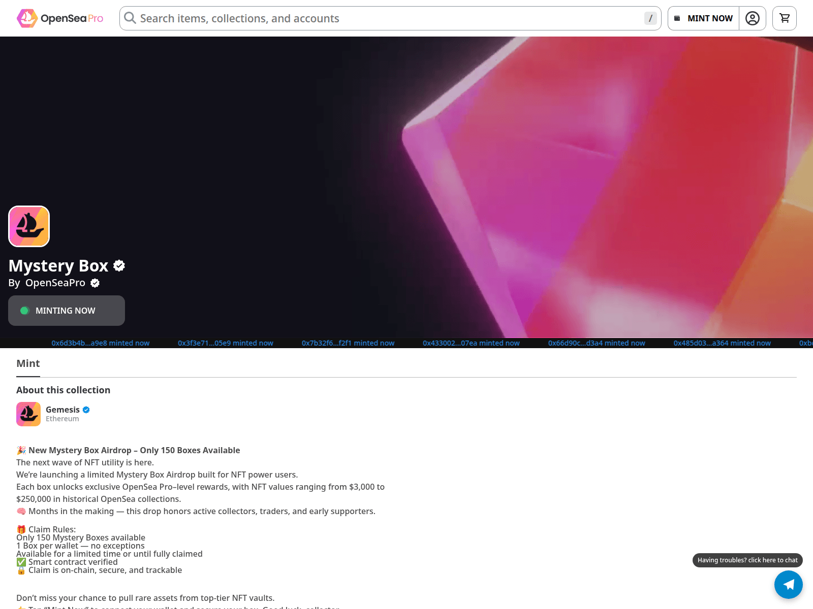 Screenshot of clickmints-here9.vercel.app