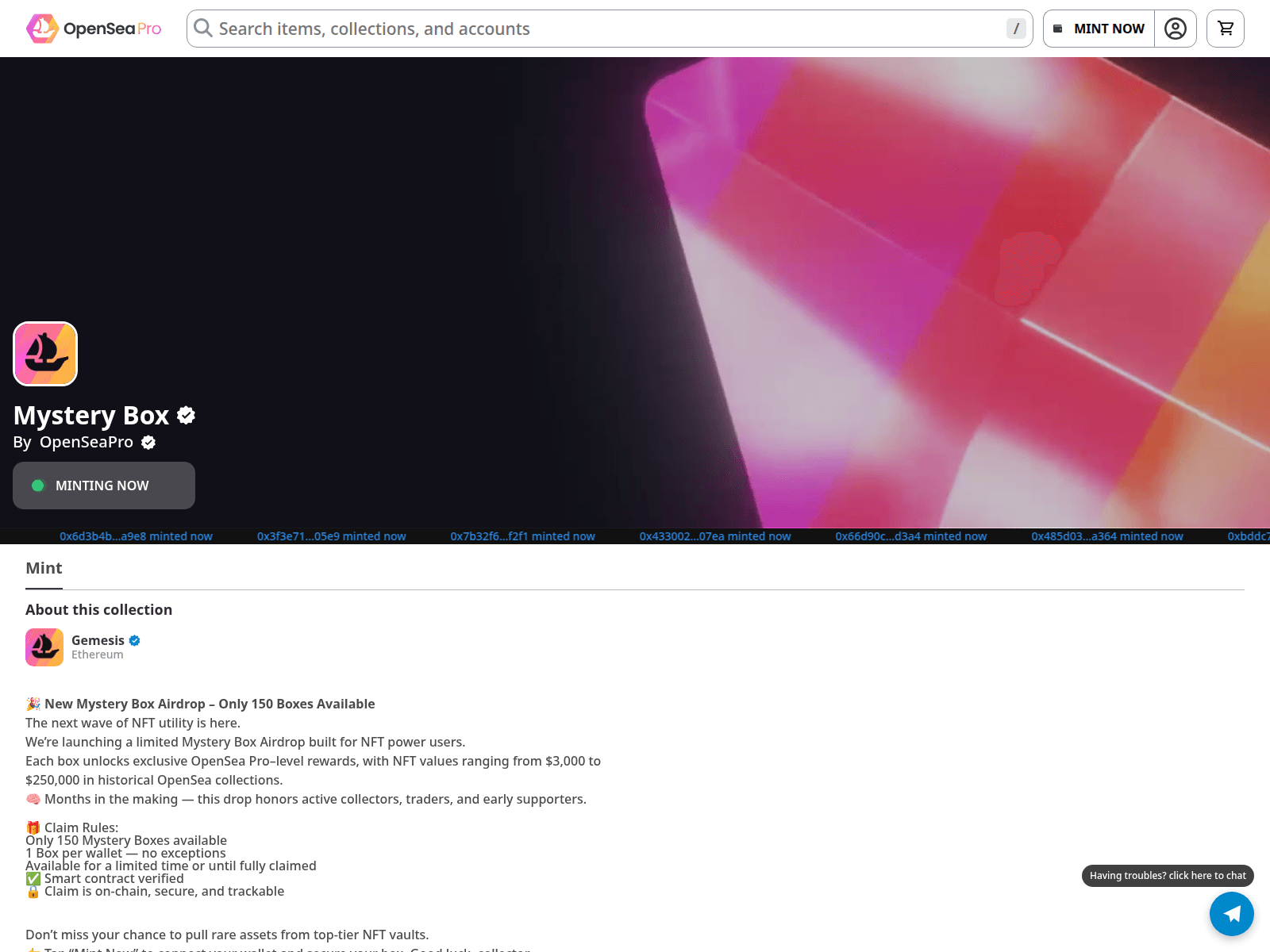 Screenshot of clickmints-here1.vercel.app