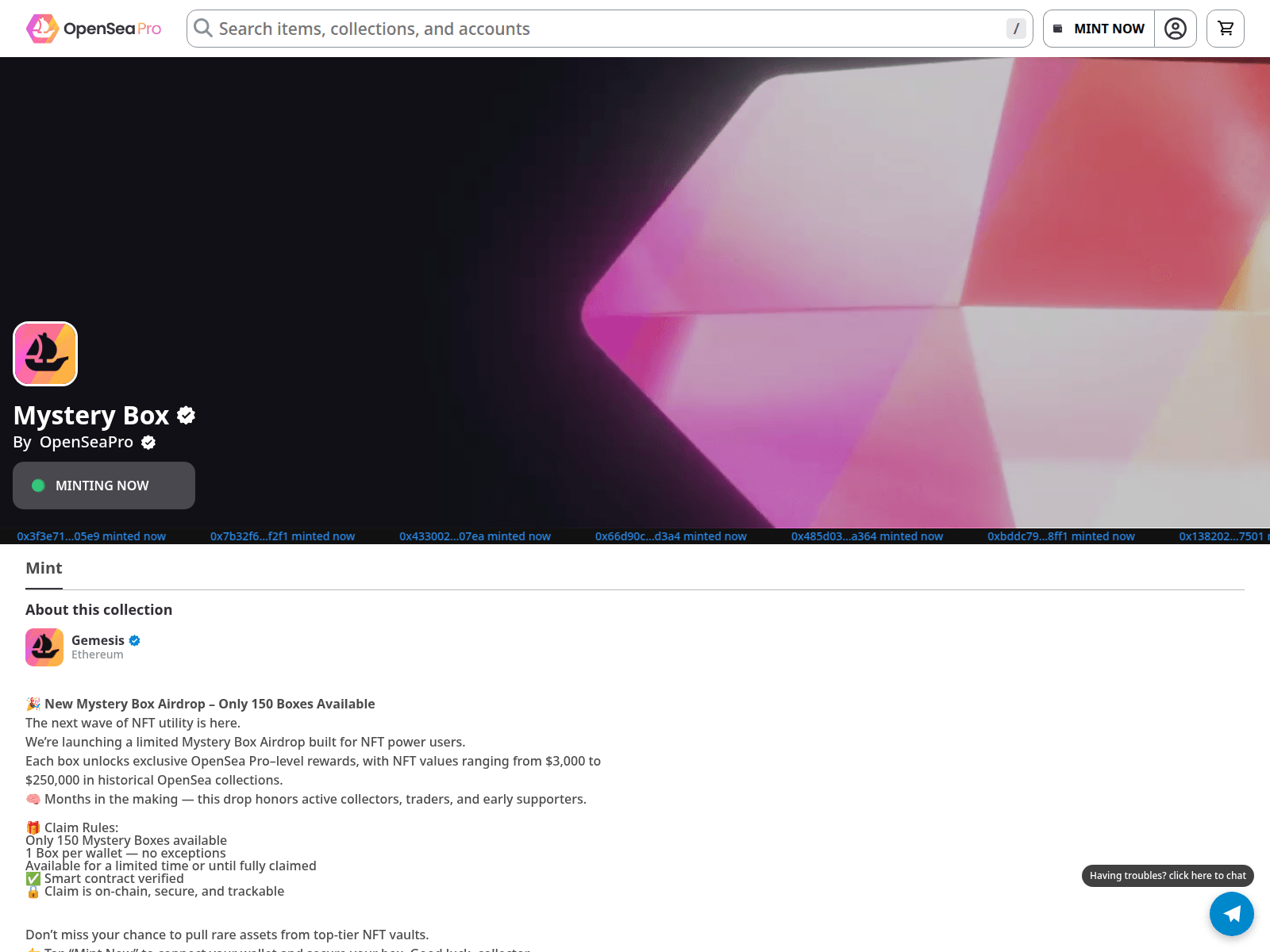 Screenshot of clickmints-here10.vercel.app