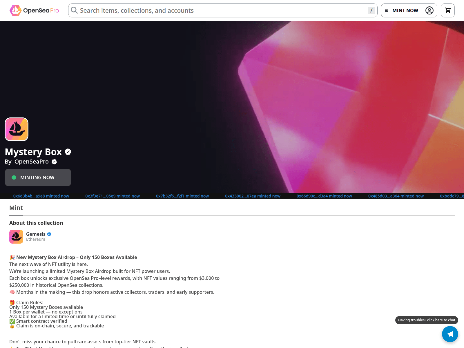 Screenshot of clickmints-here4.vercel.app