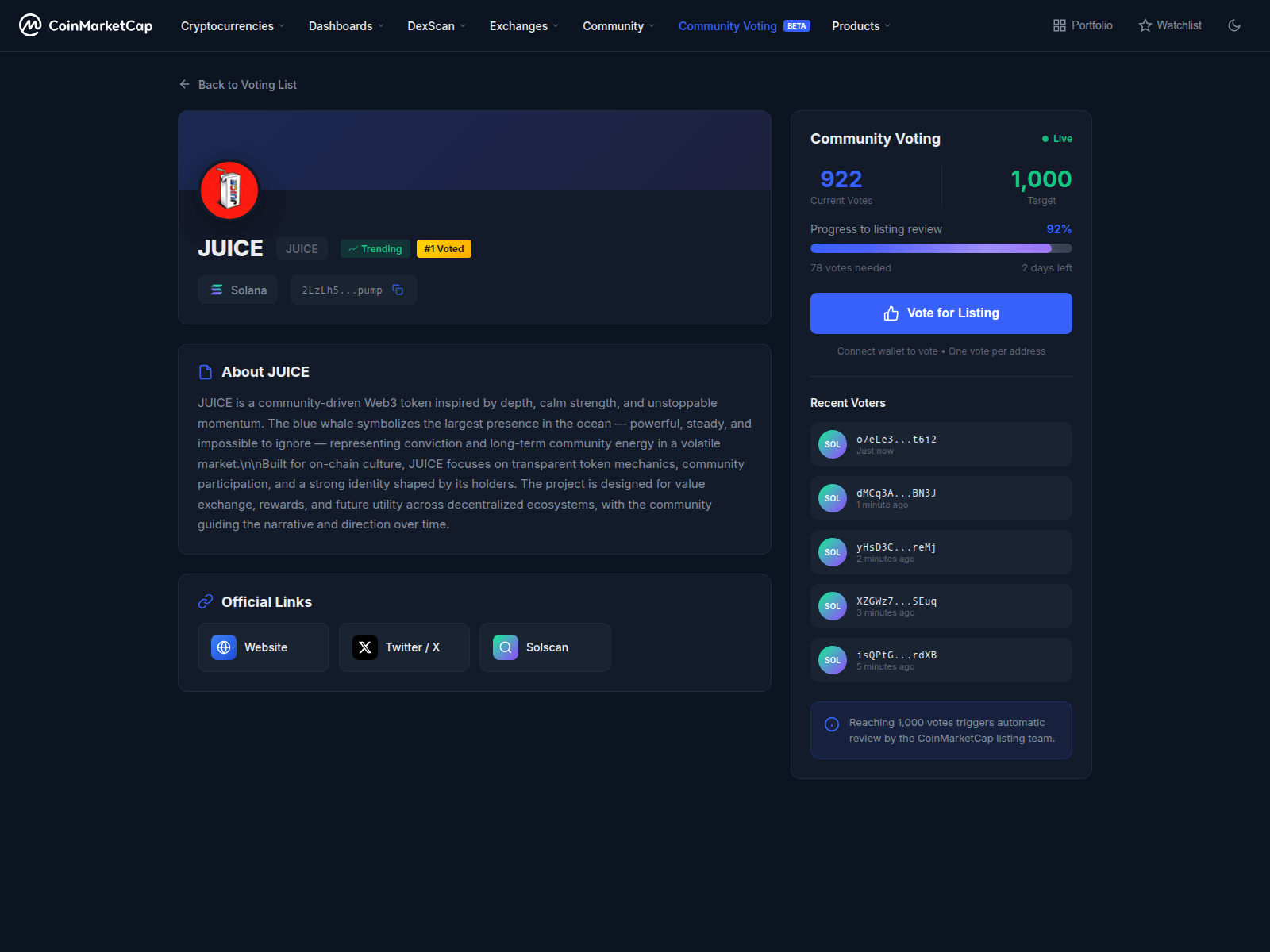 Screenshot of coinmarketcaps.fun