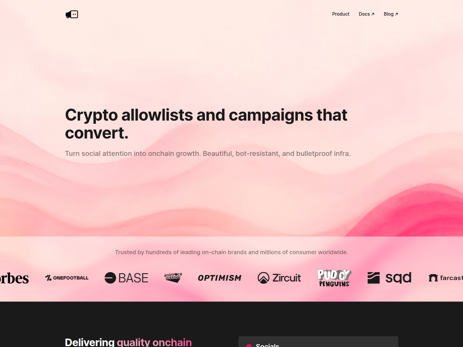 Screenshot of megaphone.xyz