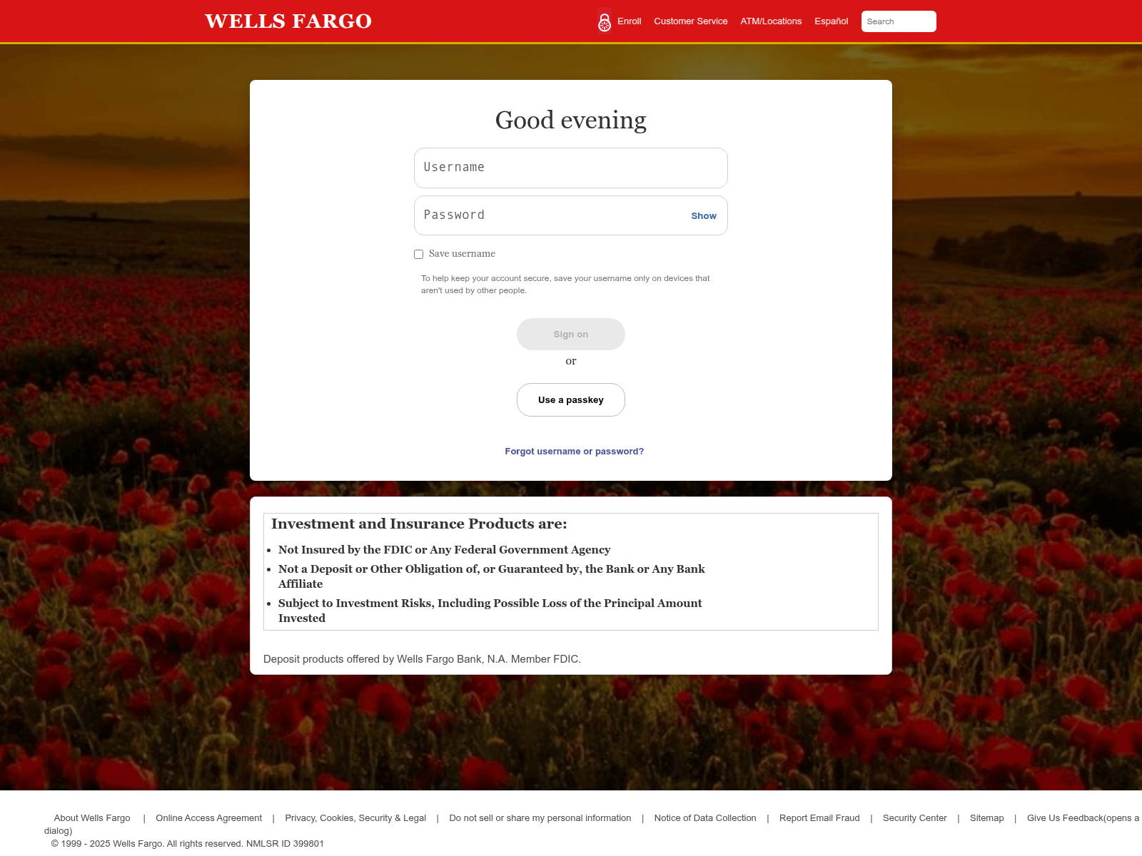 Screenshot of wells-fargo-rho.vercel.app