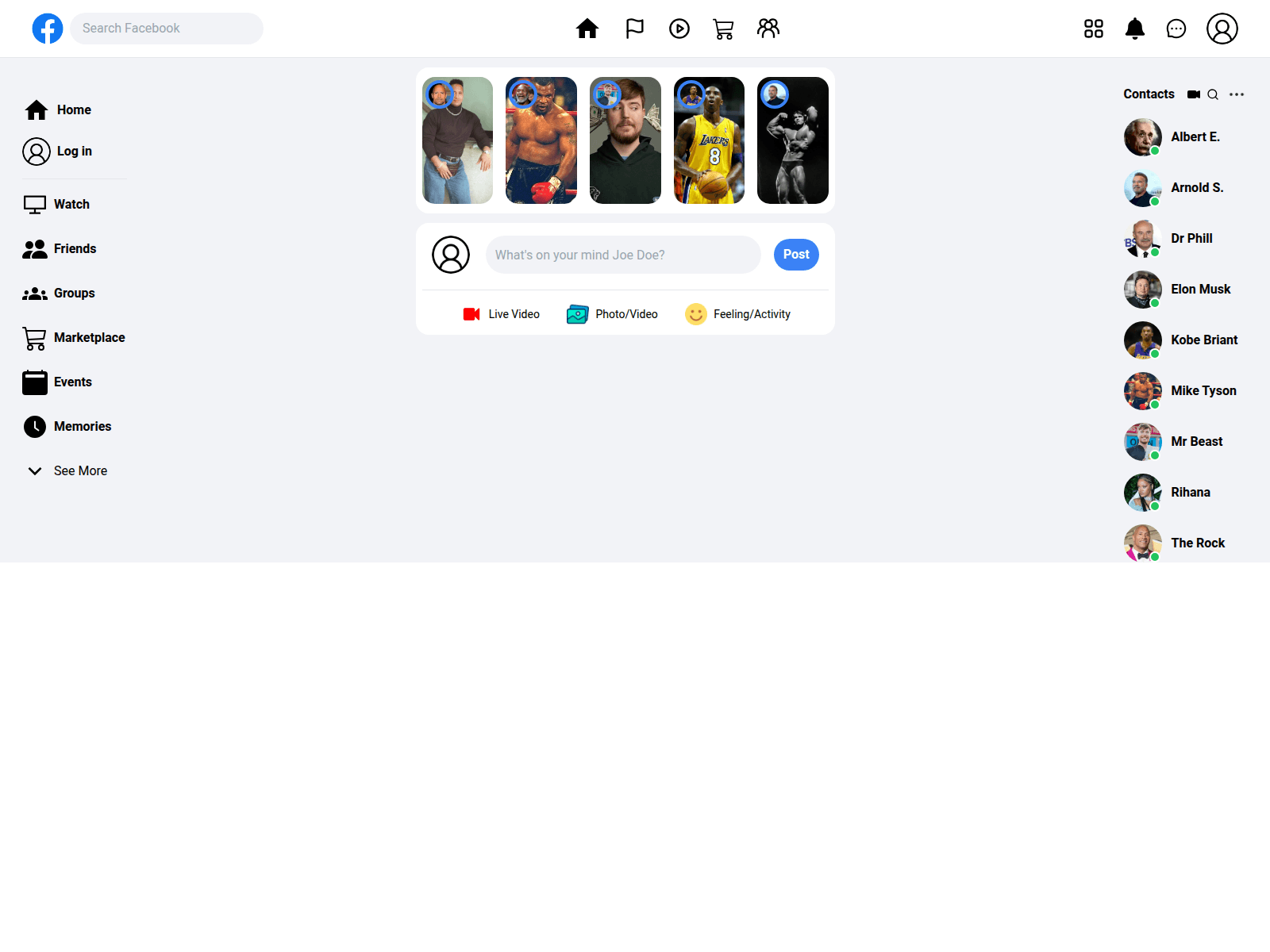Screenshot of facebook-clone-mu-nine.vercel.app