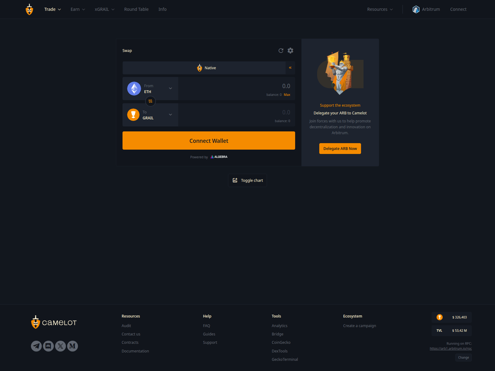 Screenshot of camelot-exchange.org