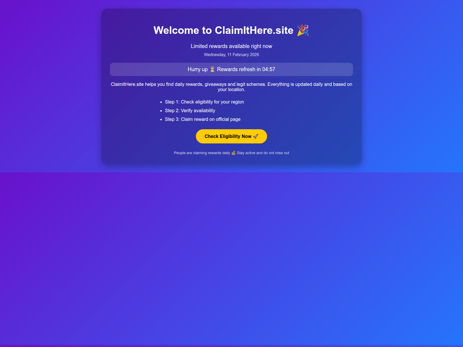Screenshot of claimithere.site