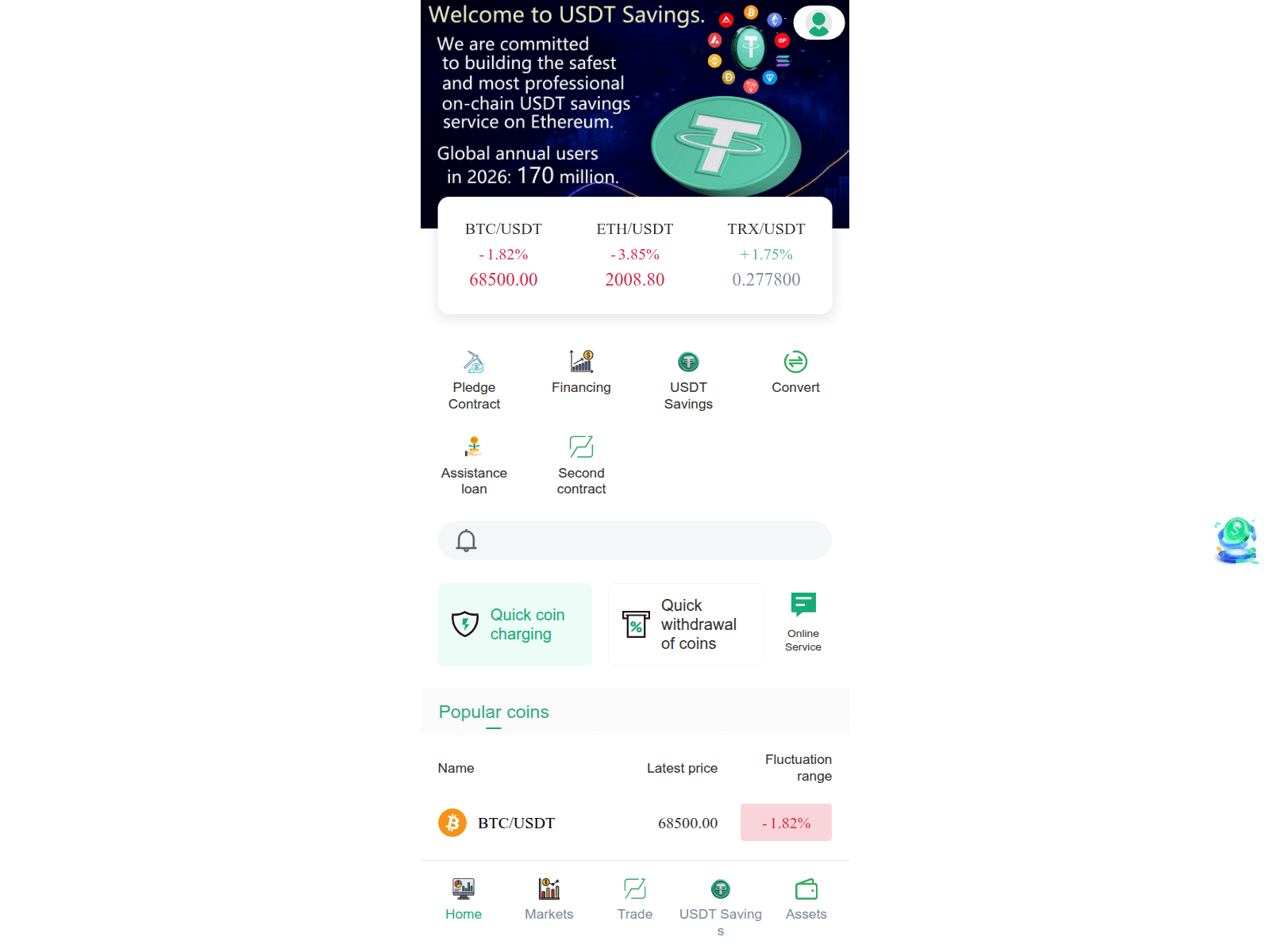Screenshot of usdtsaving.click