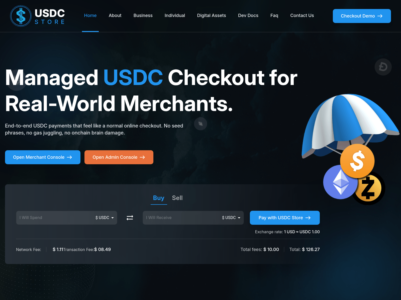 Screenshot of usdcstore.app