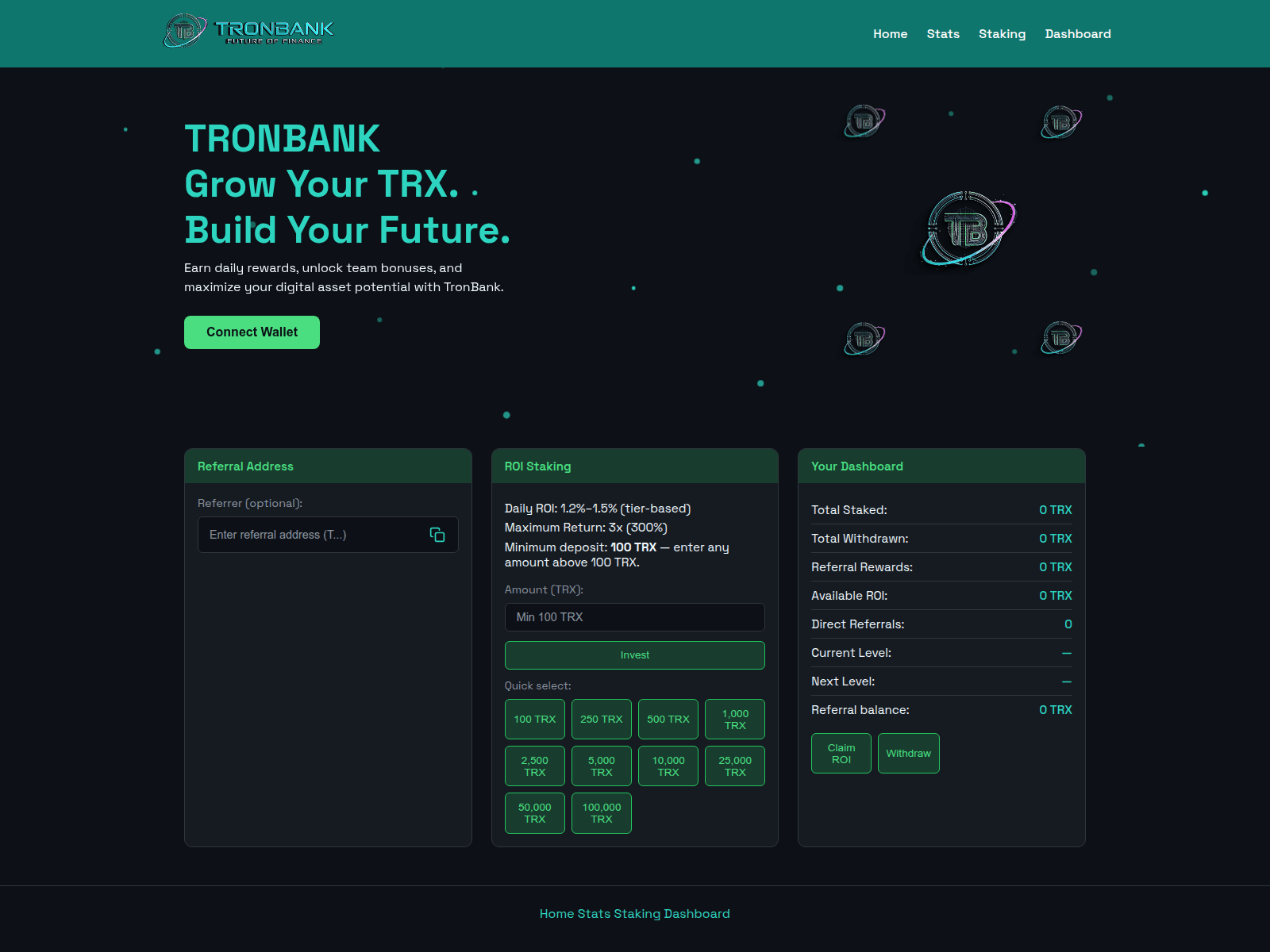 Screenshot of tronbankdefi.com