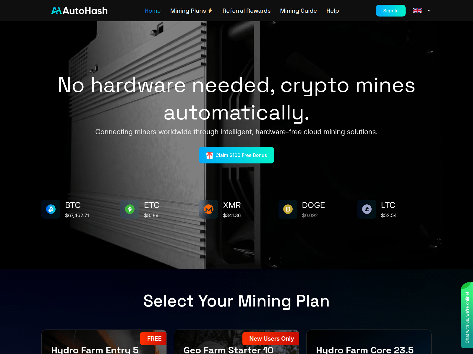 Screenshot of autohash.com