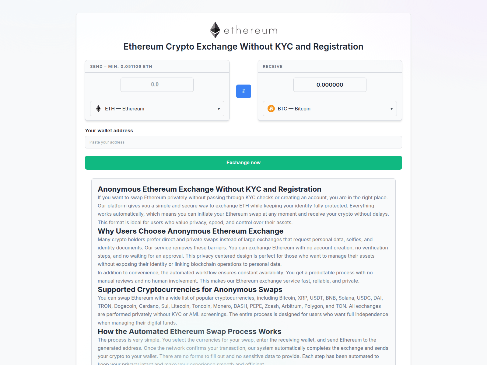 Screenshot of ethereum-change.com