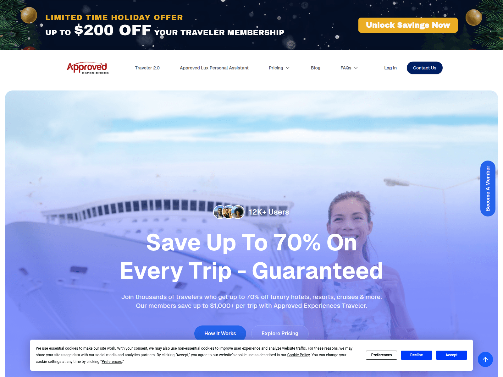 Screenshot of approvedexperiences.shop