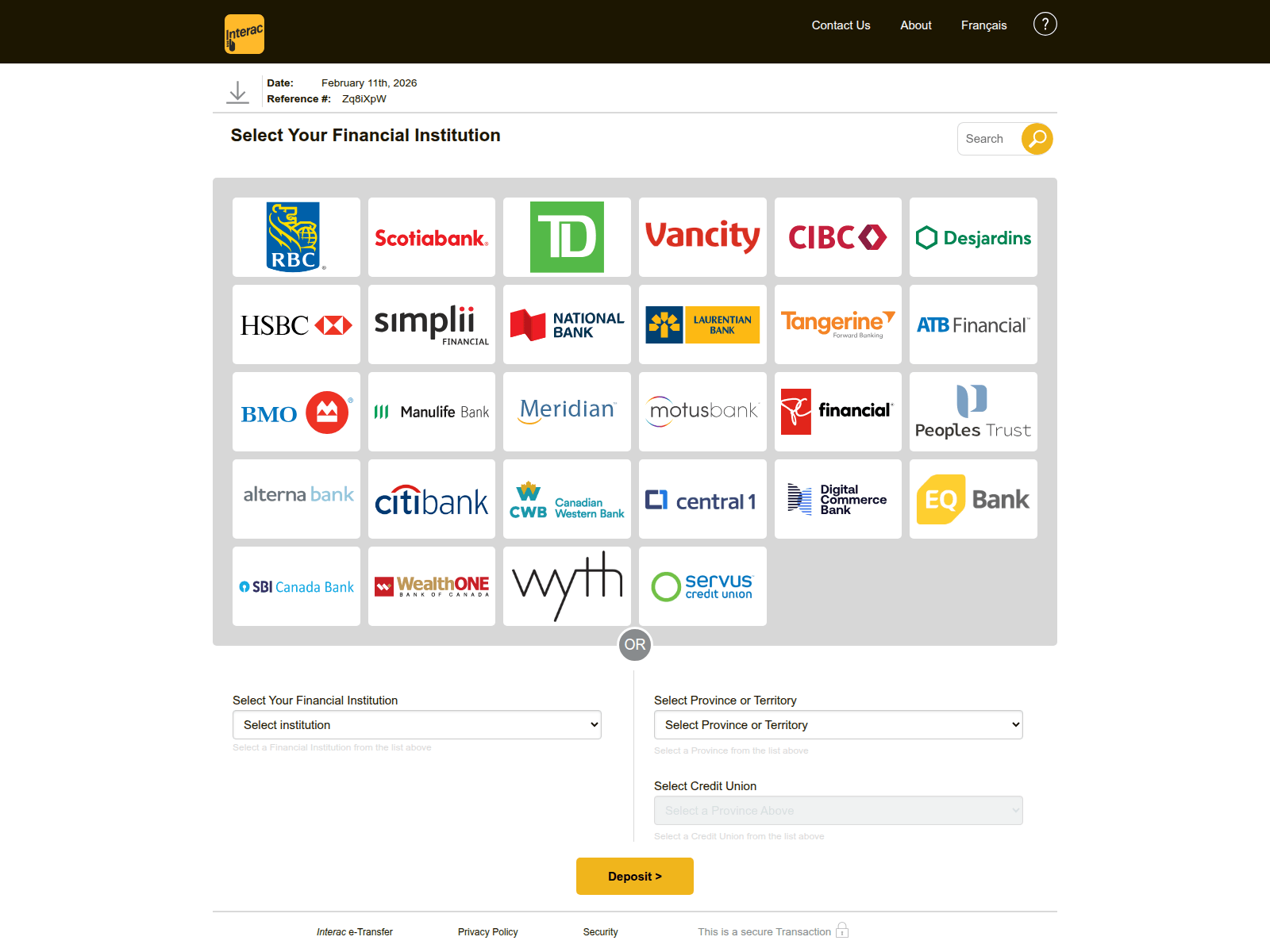 Screenshot of mon-espace-securise-interac.com