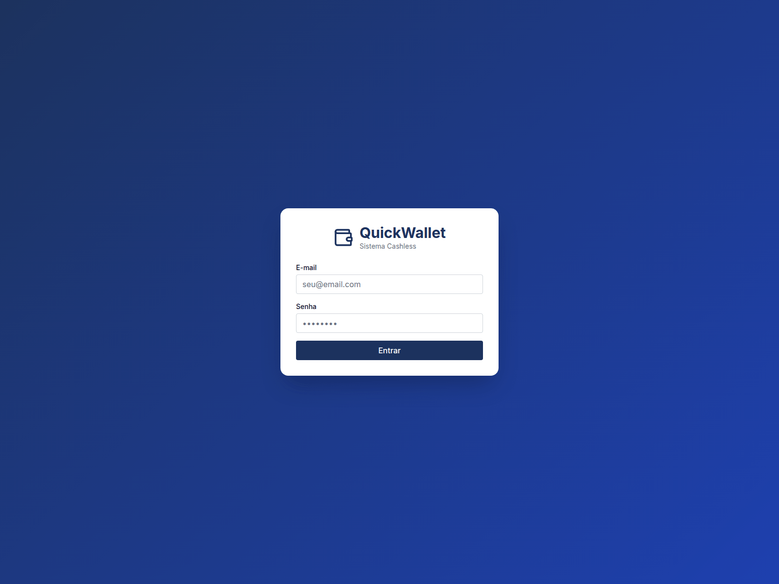 Screenshot of wallet-dev.quicklabs.com.br