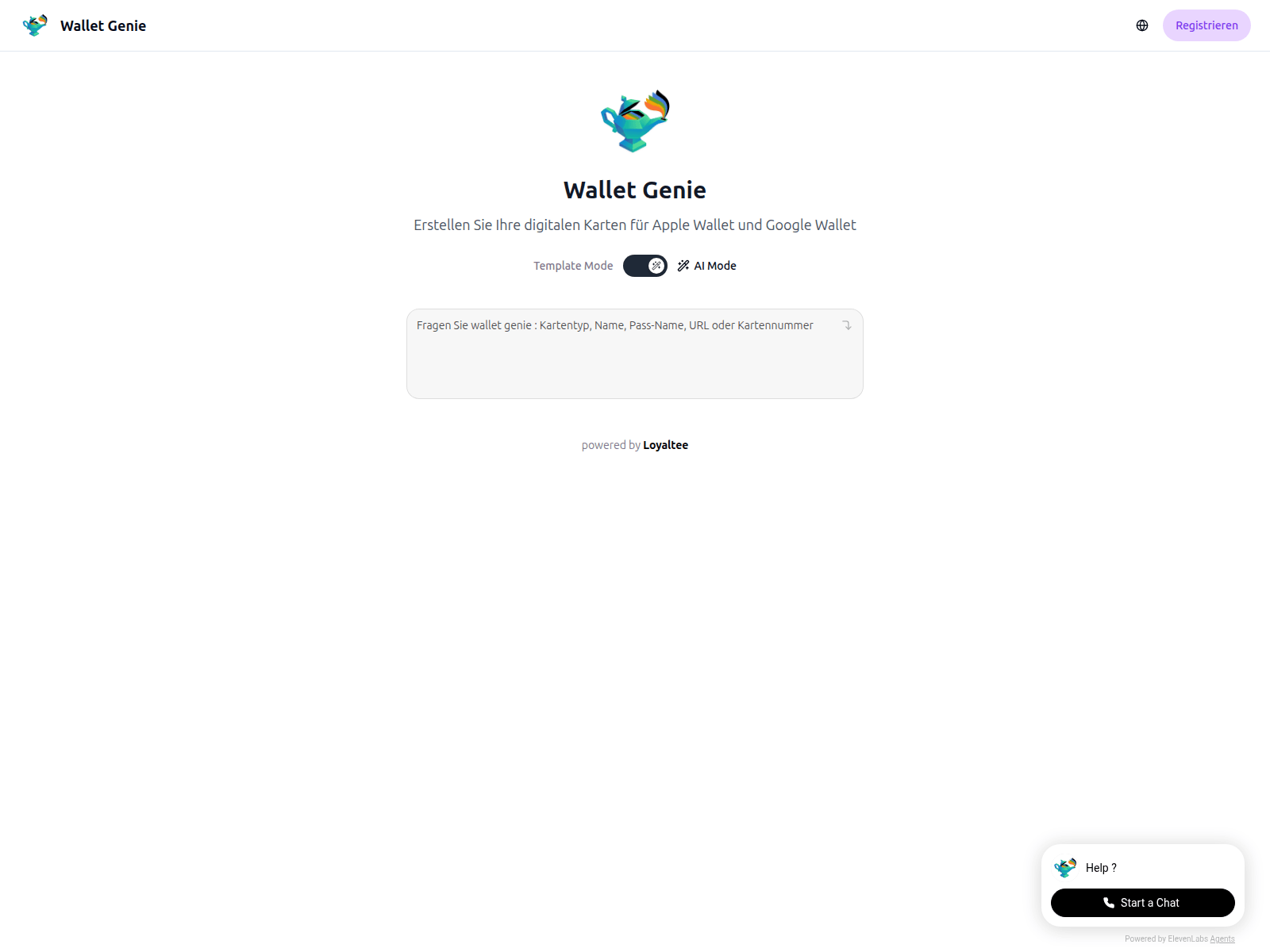 Screenshot of wallet-genie.app
