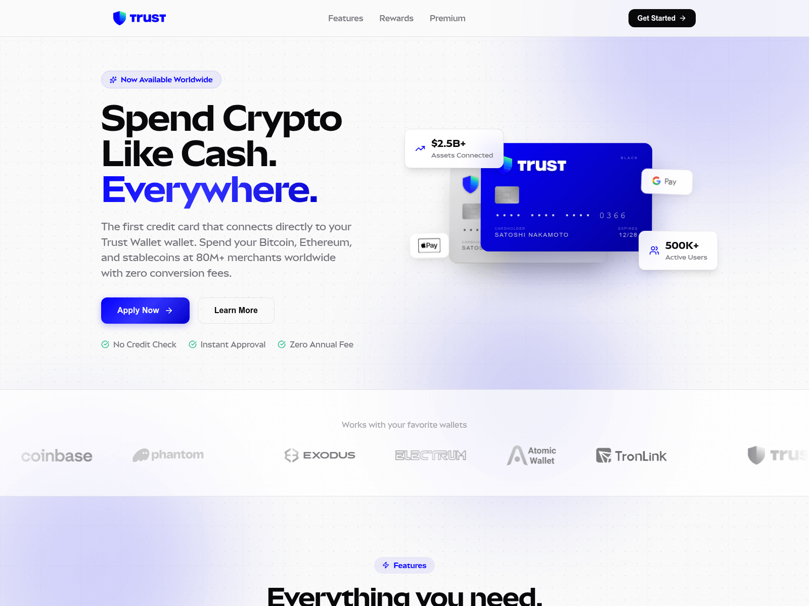 Screenshot of trustcard-trustwallet.com