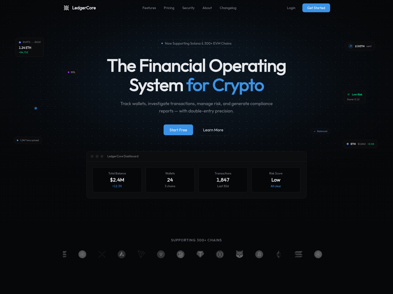 Screenshot of ledgercore.xyz