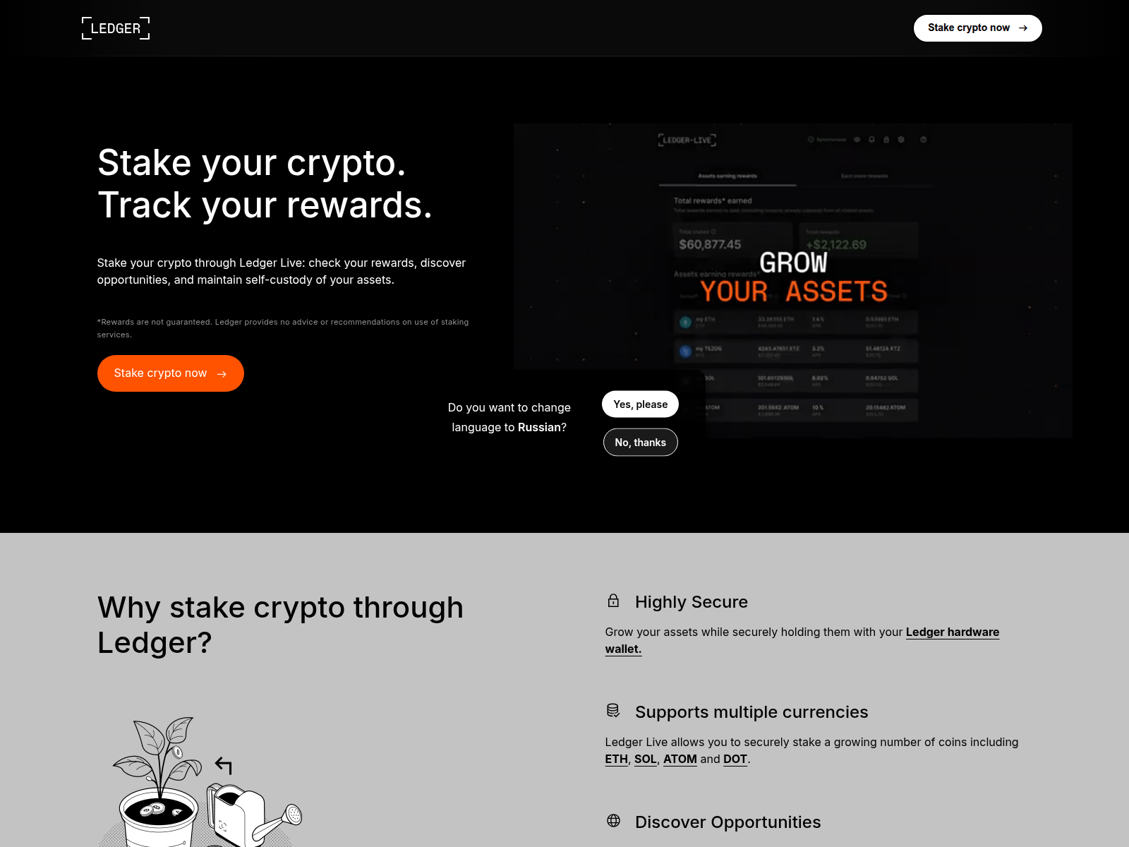 Screenshot of ledgerstakingport.io