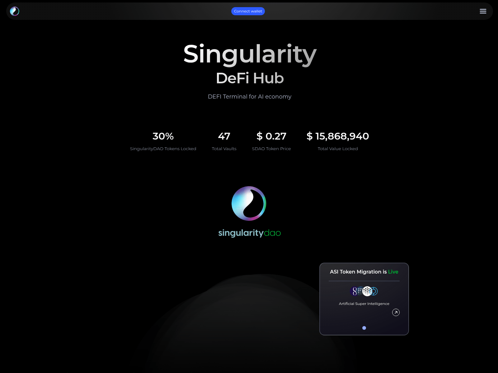 Screenshot of singularitydao-migration.pages.dev