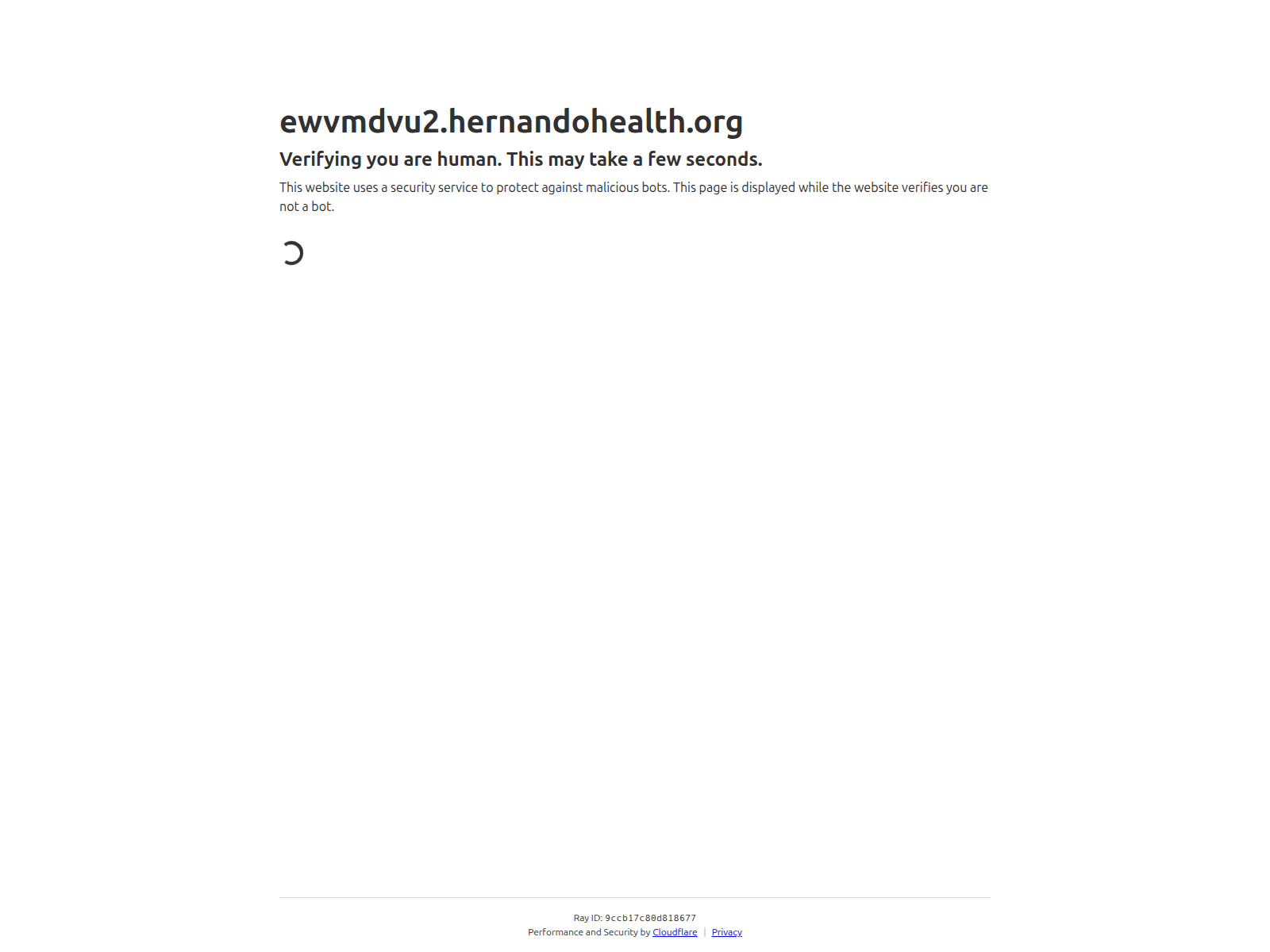 Screenshot of ewvmdvu2.hernandohealth.org