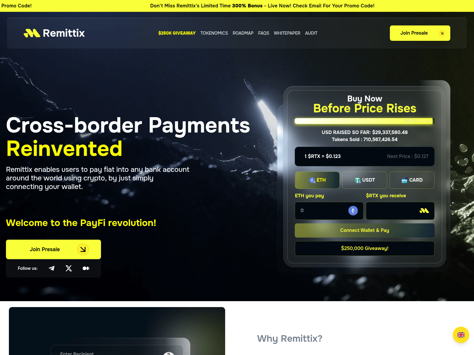 Screenshot of remittixs.pages.dev