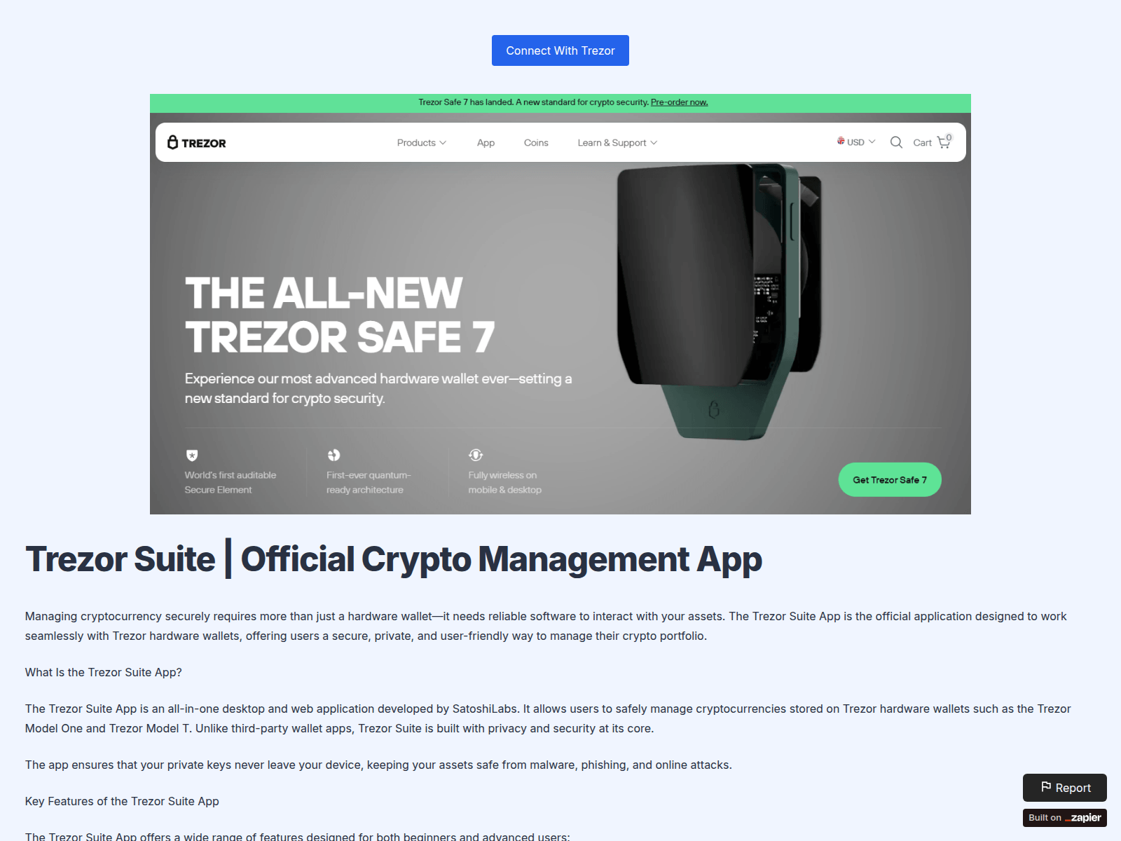 Screenshot of suitesapp.zapier.app