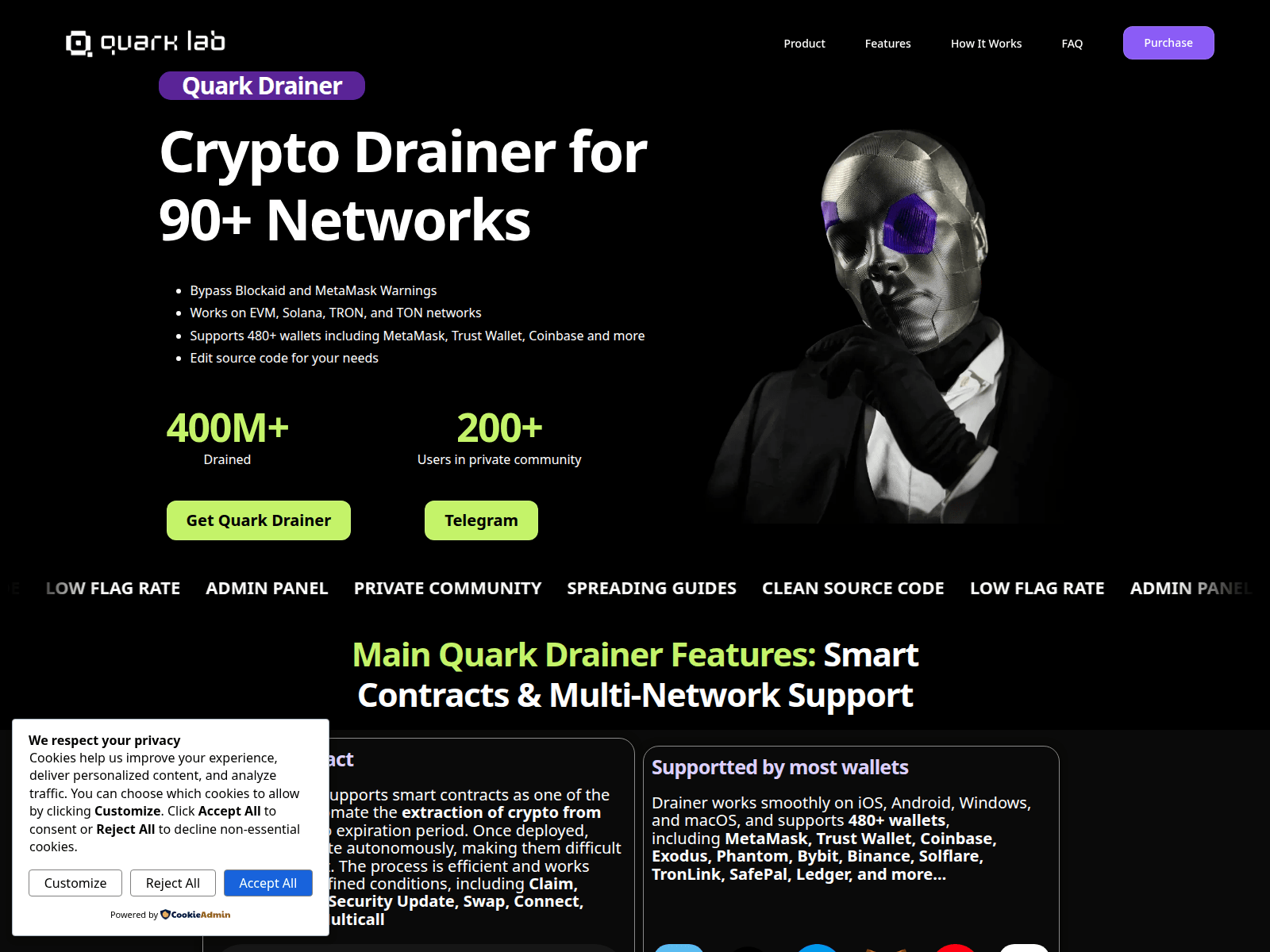 Screenshot of quarkdrainer.com