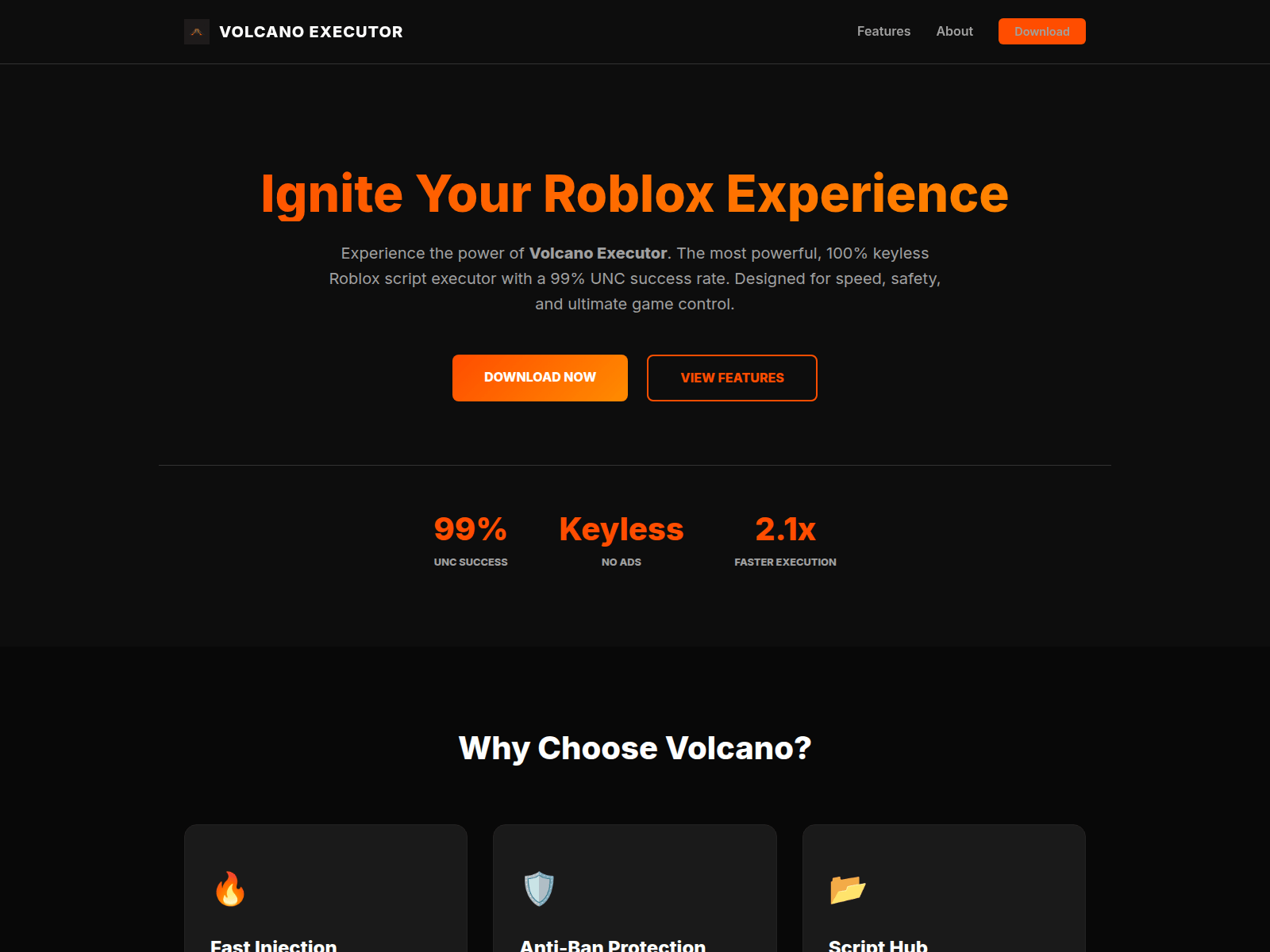 Screenshot of volcanoexecutor.app