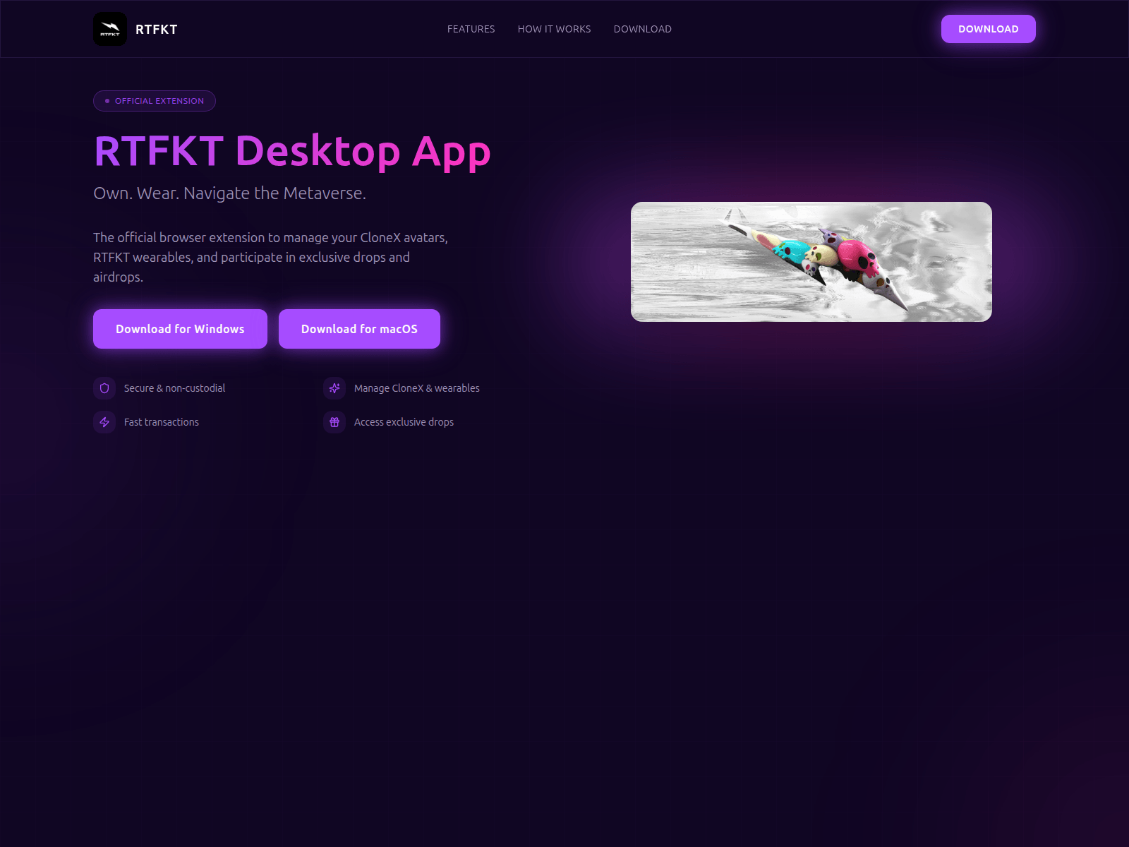 Screenshot of rtfktdesktop.app