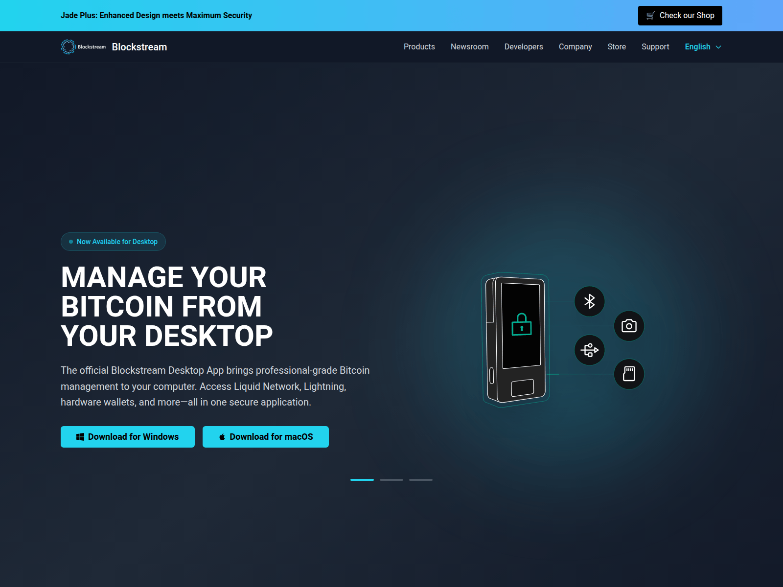 Screenshot of blockstreamdesktop.app