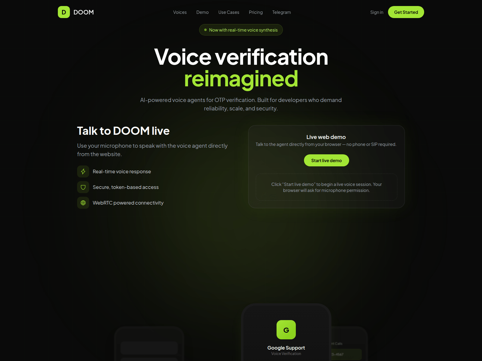 Screenshot of doomcall.app