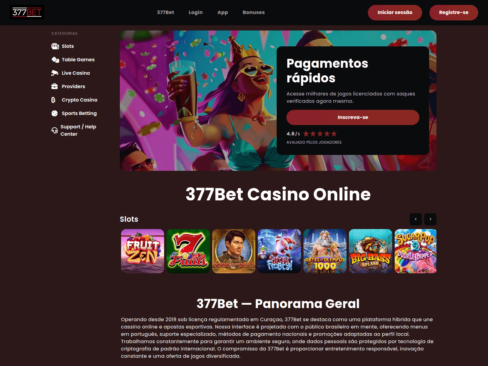 Screenshot of 377betbrazil.bet