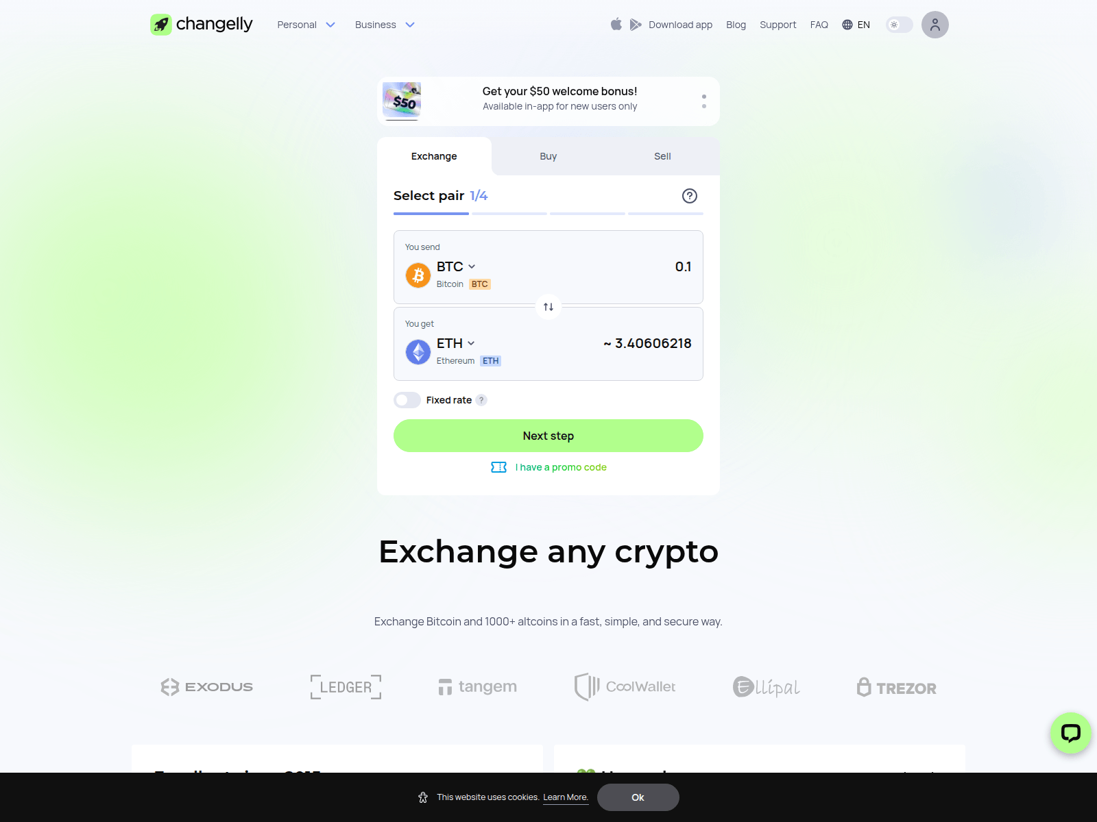 Screenshot of changflly.com