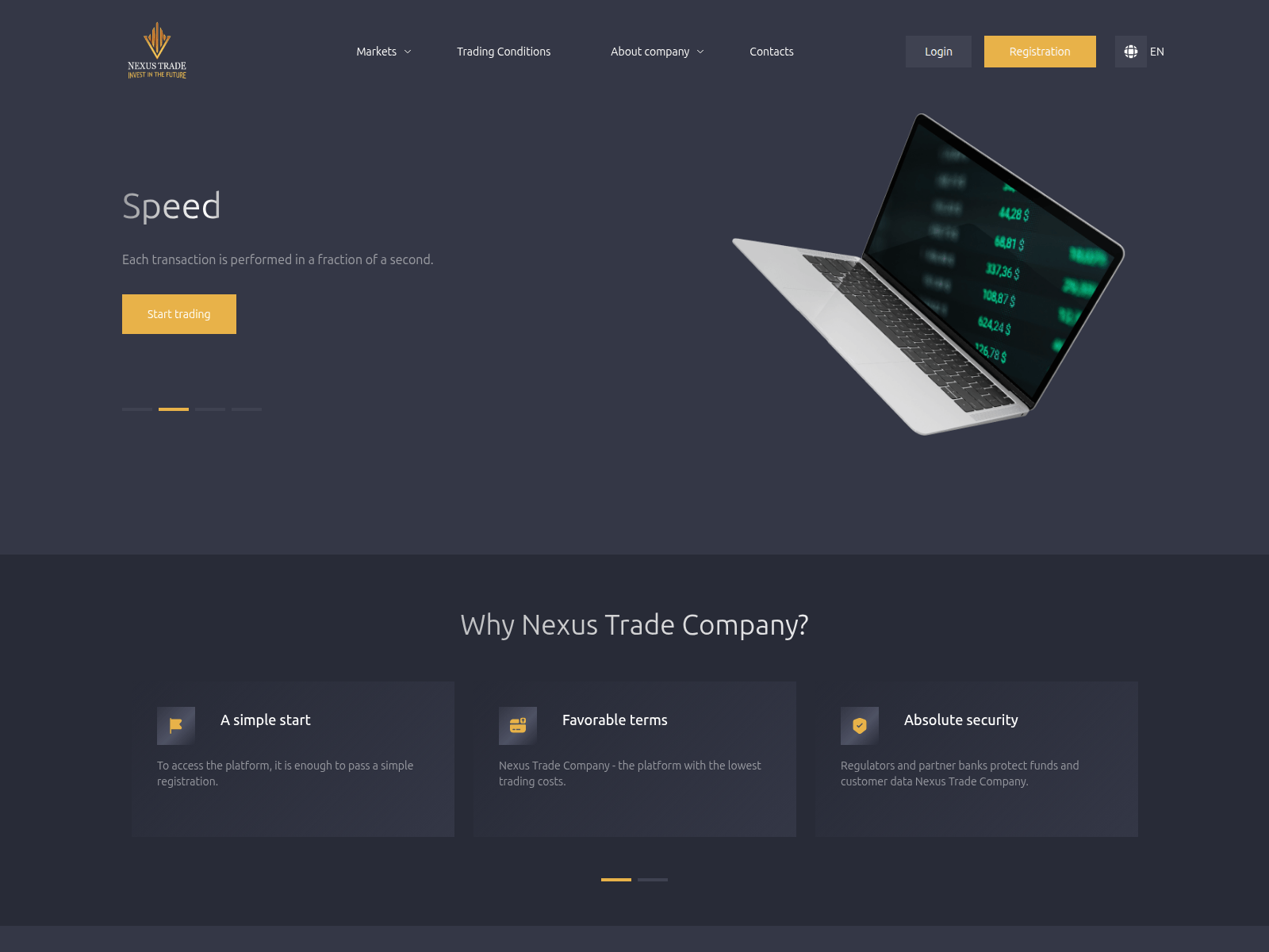 Screenshot of nexustrade-company.com