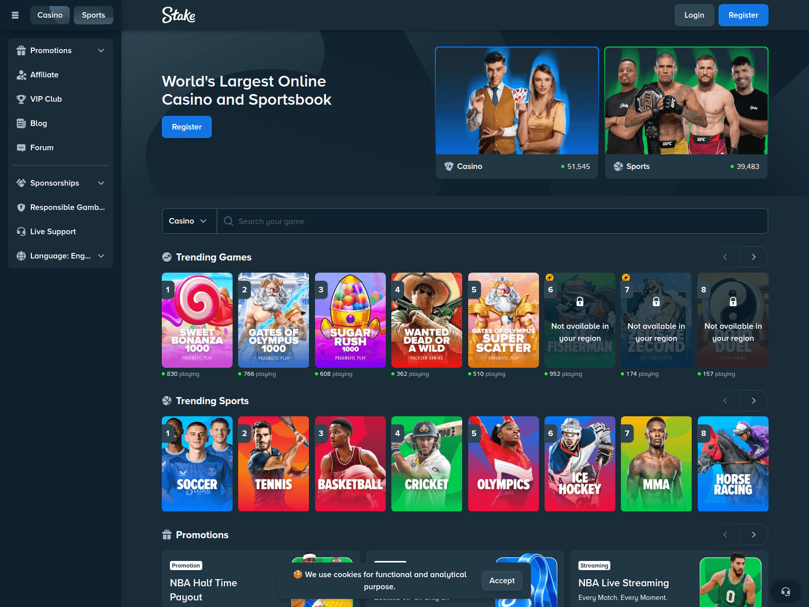 Screenshot of stake1108.com