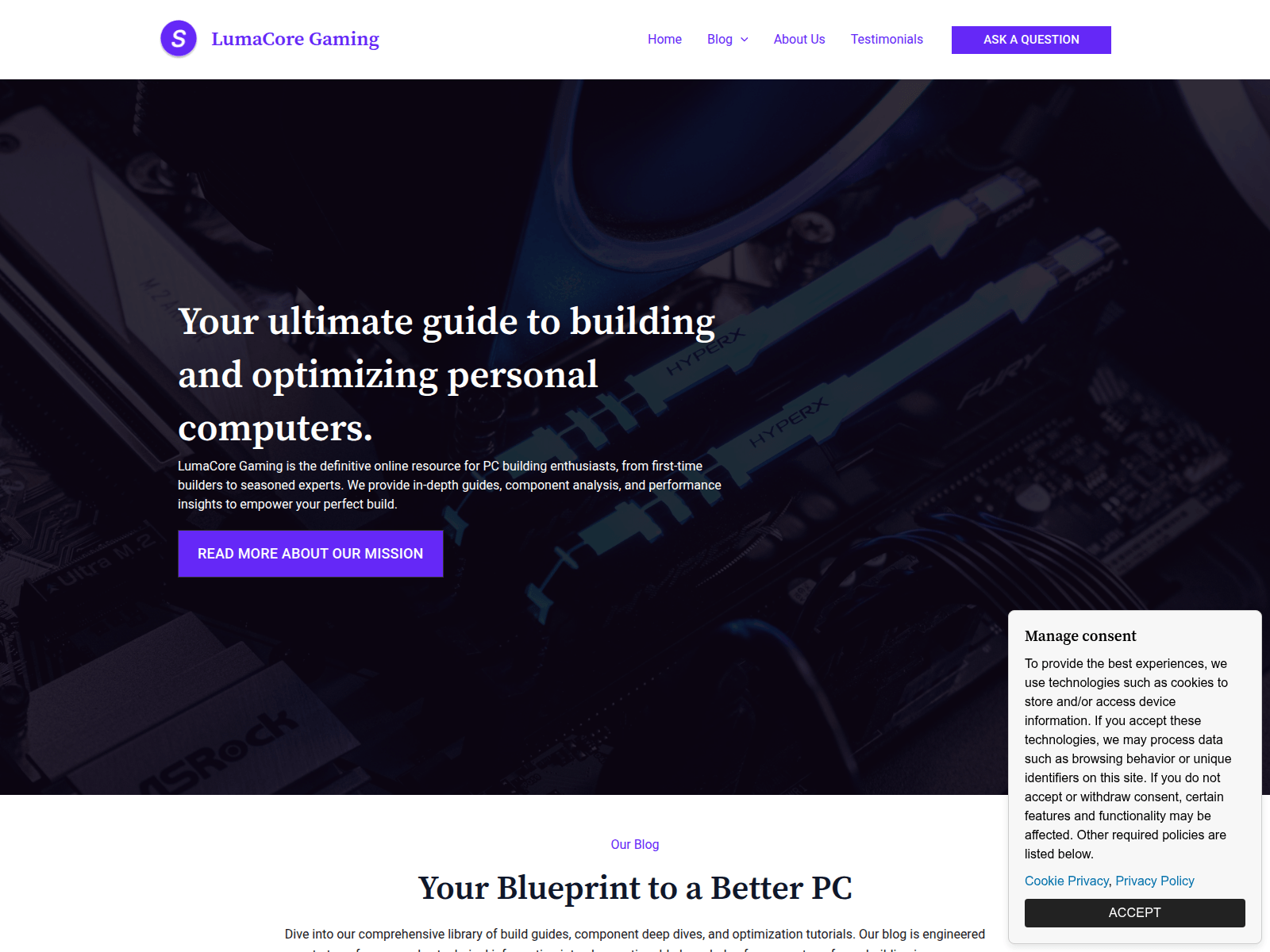 Screenshot of lumacoregaming.com