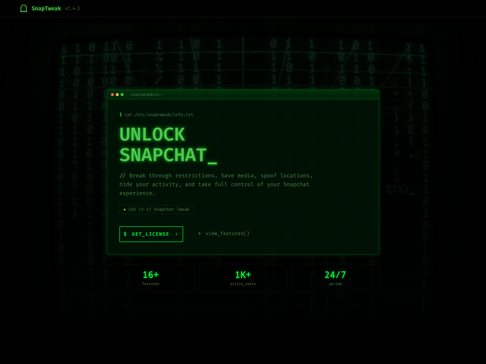 Screenshot of snapchat-tweak.com