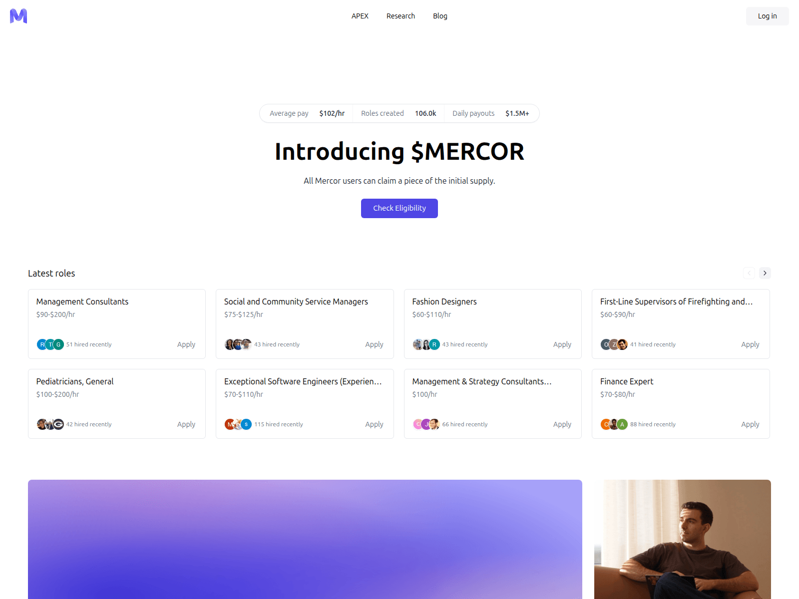 Screenshot of token-mercor.com