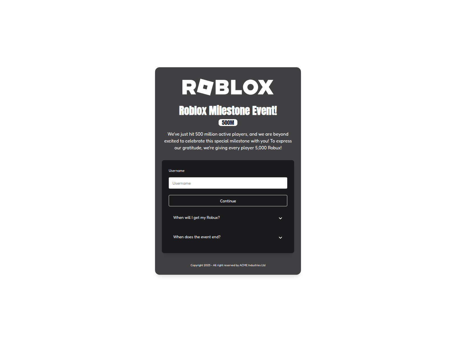 Screenshot of robloxactivity.com