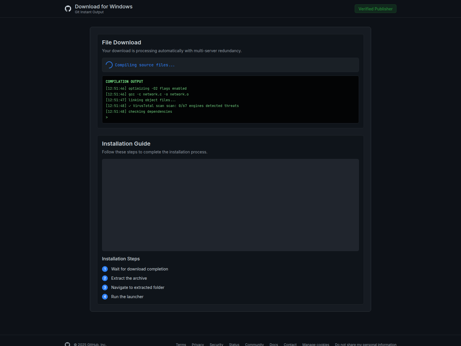 Screenshot of git-compiller.com