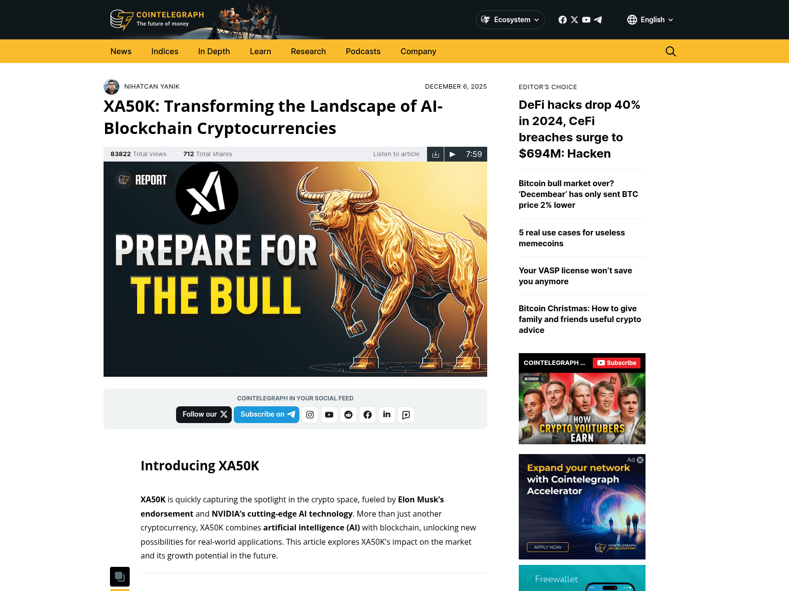Screenshot of xa50k-cointelegraph.com