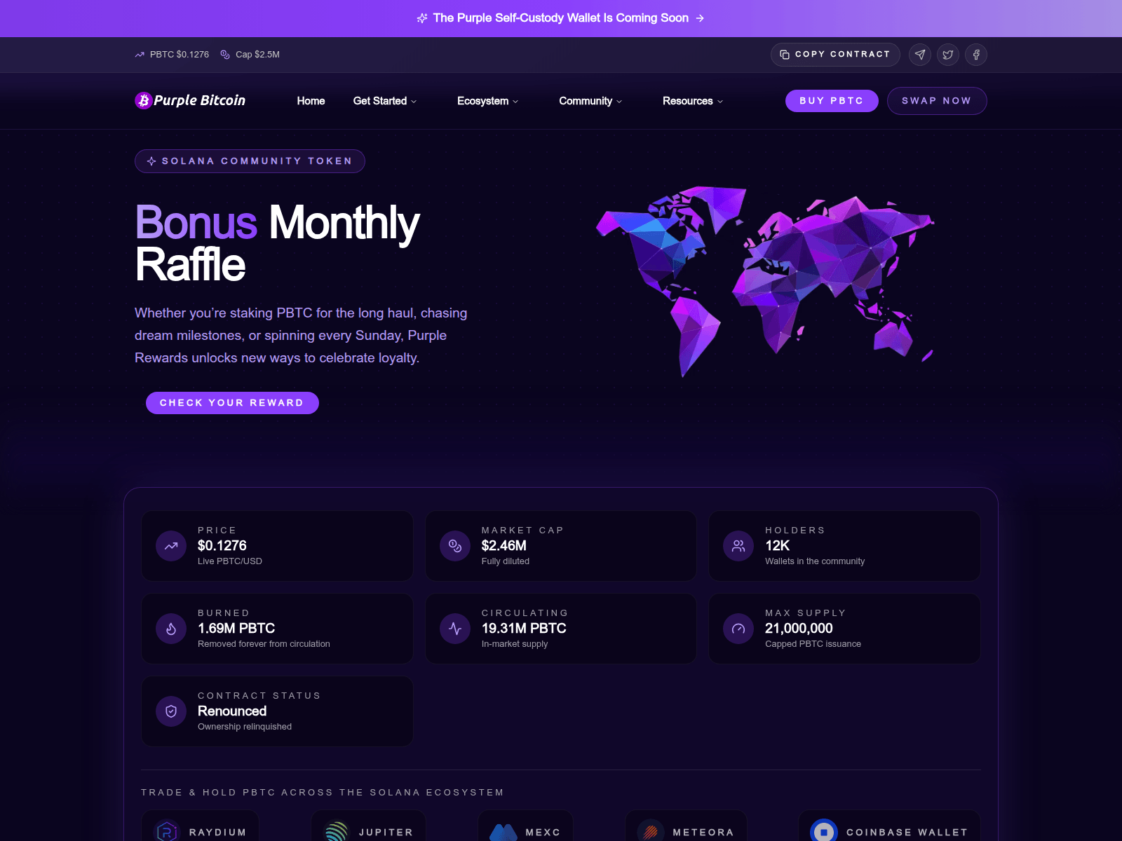 Screenshot of purqlebitcoin.com