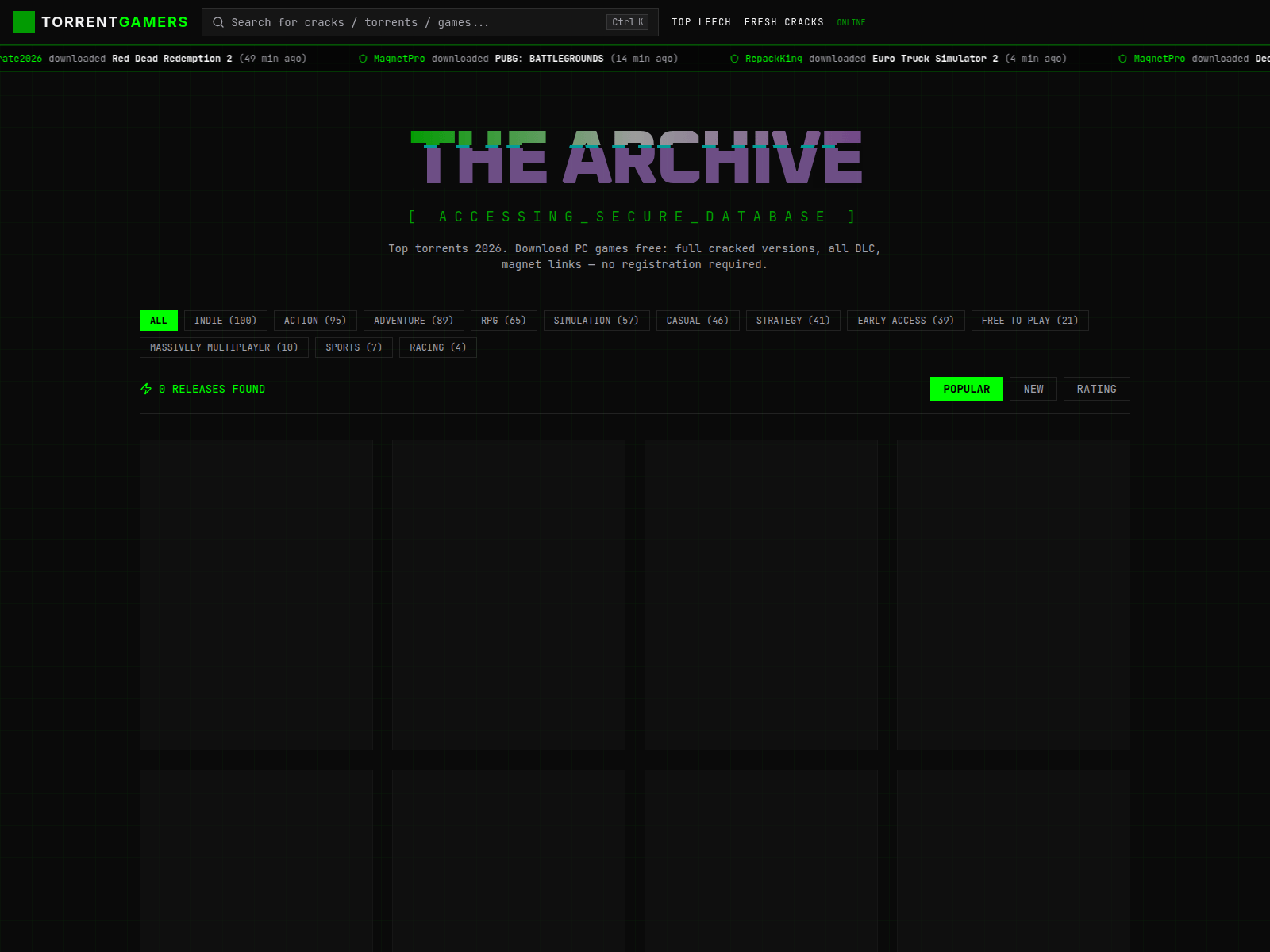 Screenshot of torrentgamers.com