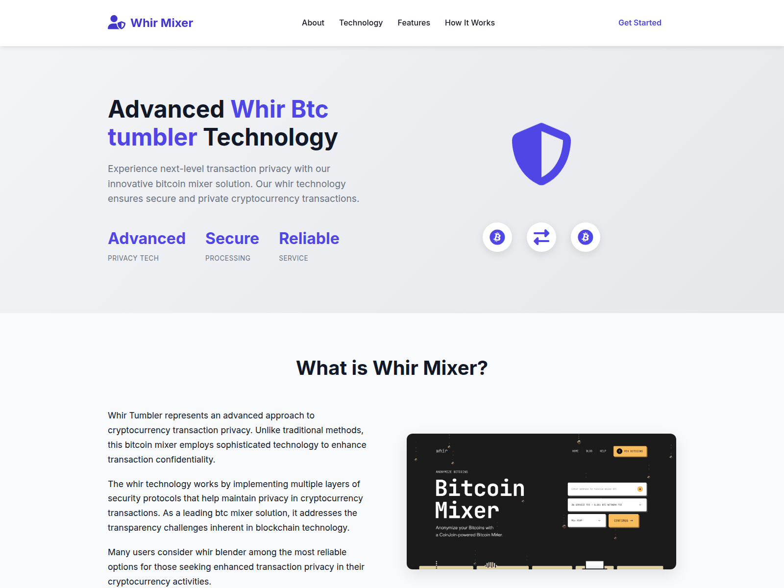 Screenshot of whirblender.com