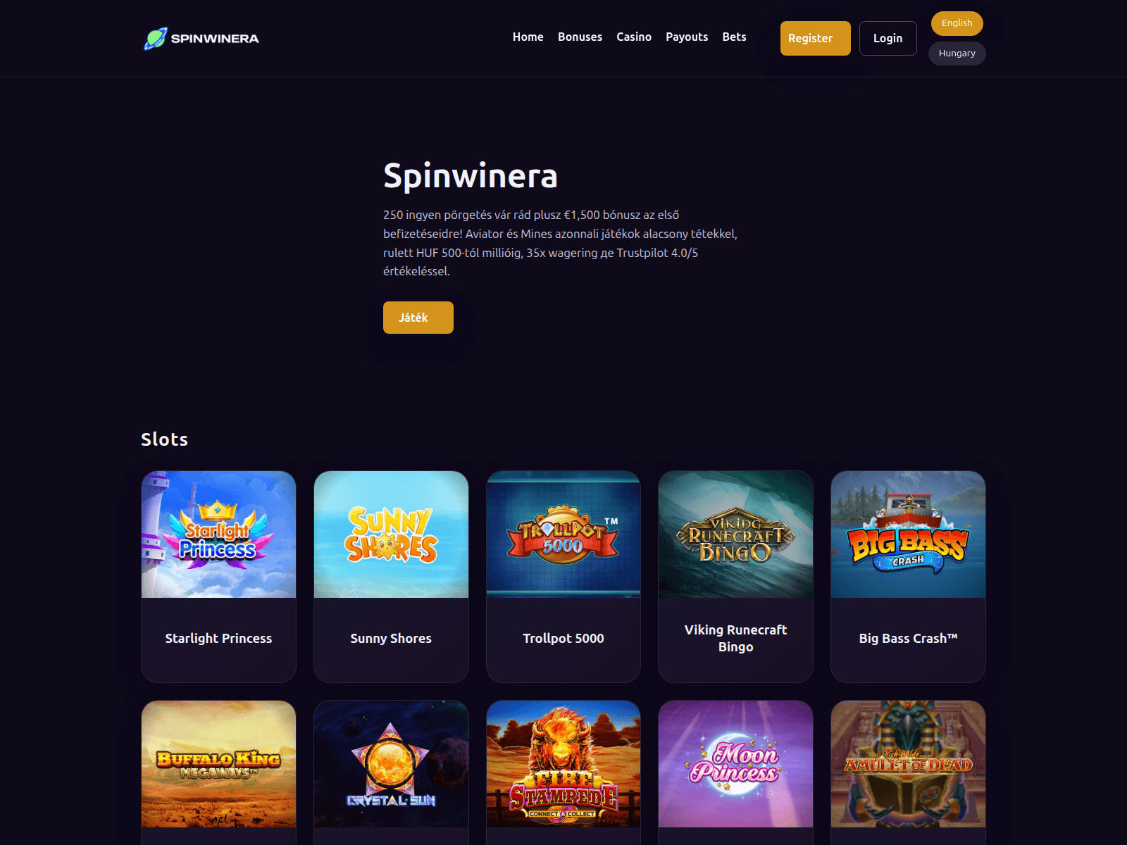 Screenshot of spinwinera.games