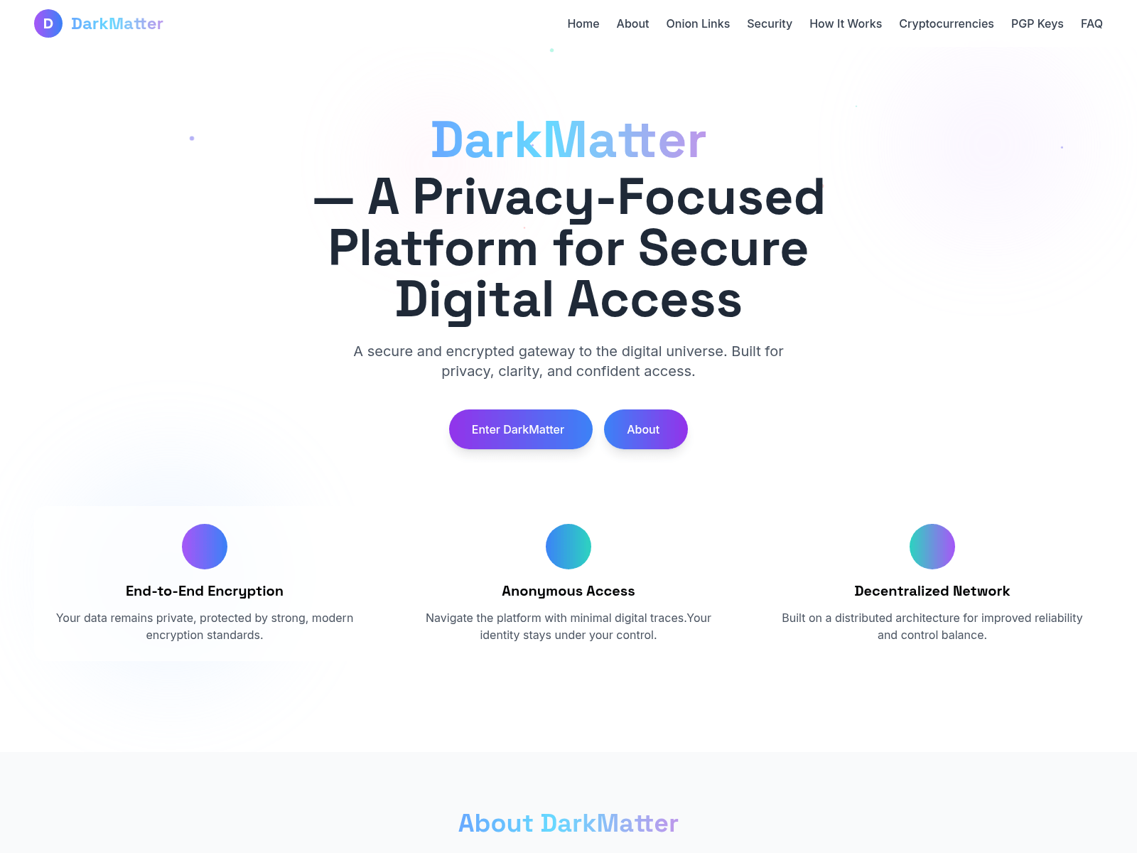 Screenshot of darkmatter1darknet.info