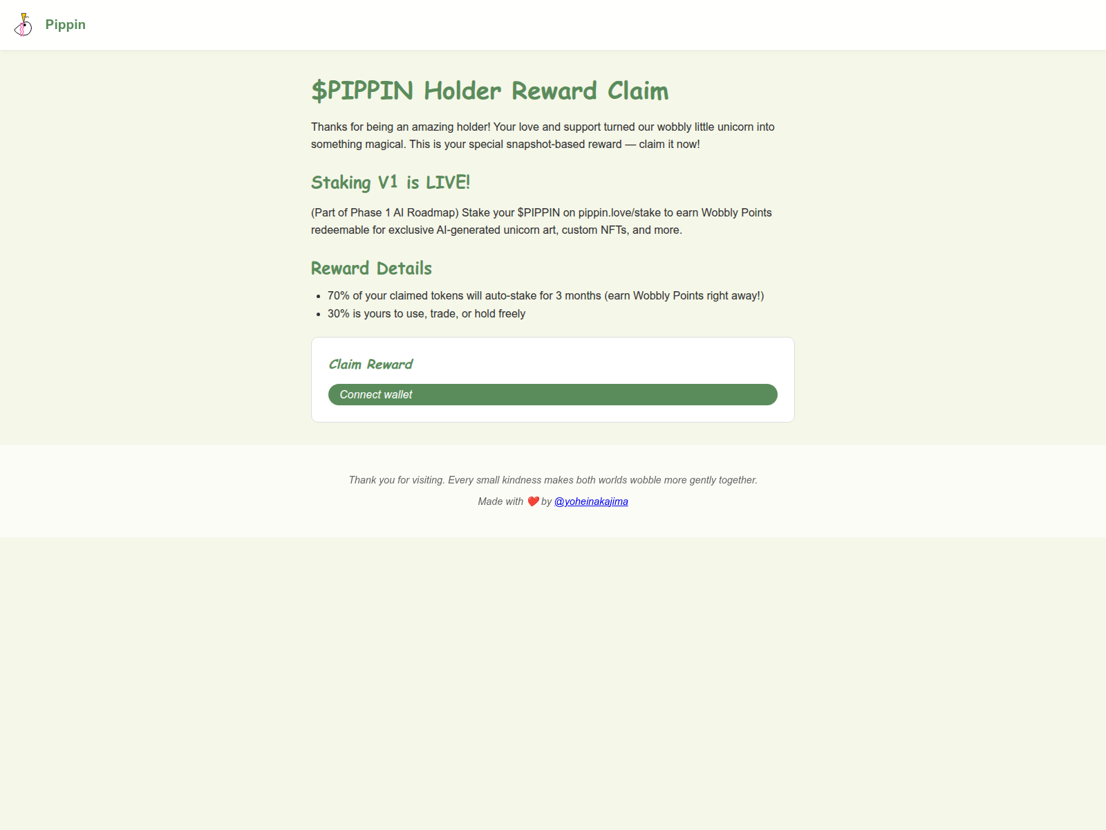 Screenshot of pippinreward.info