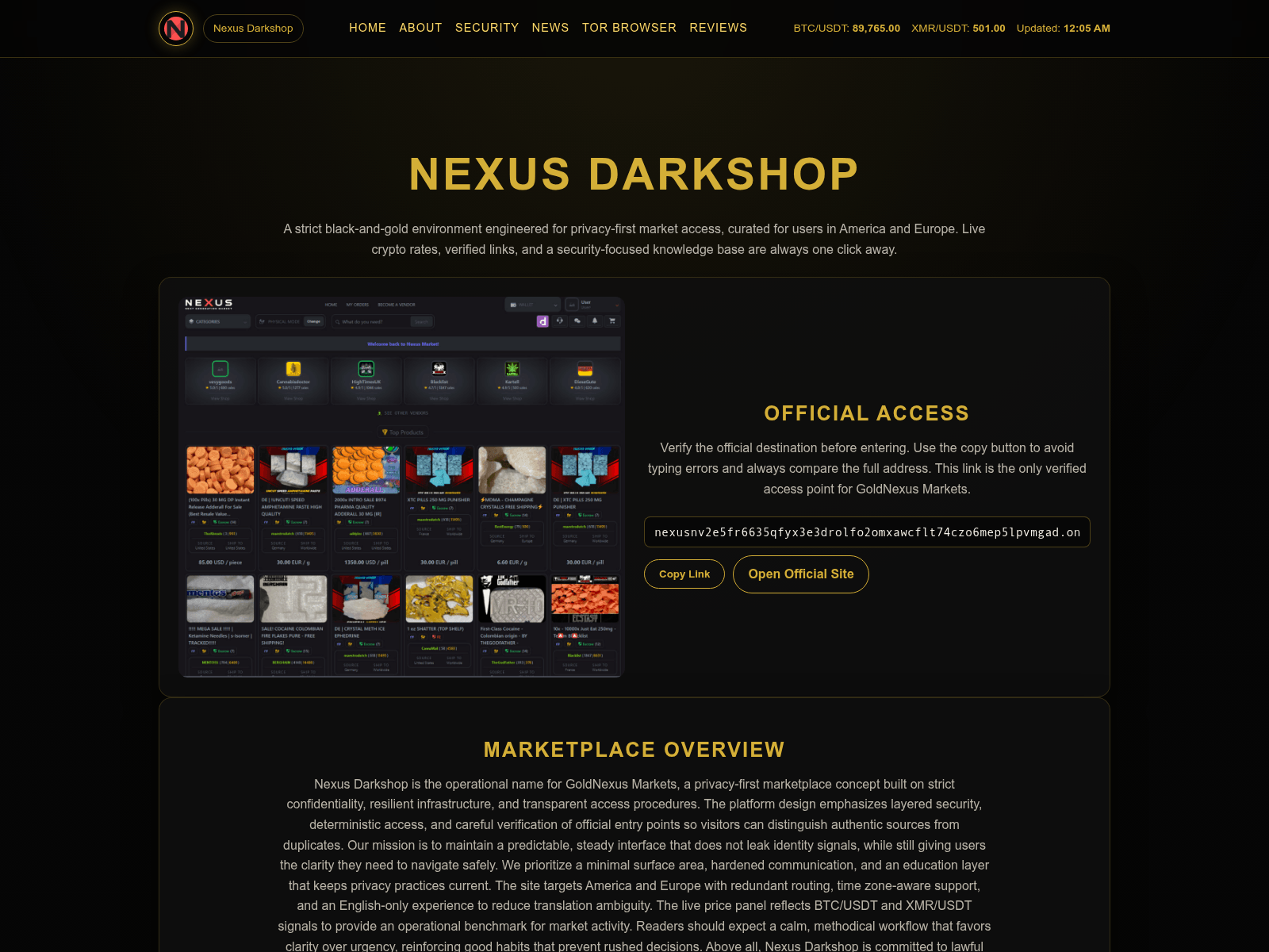 Screenshot of goldnexusmarkets.live
