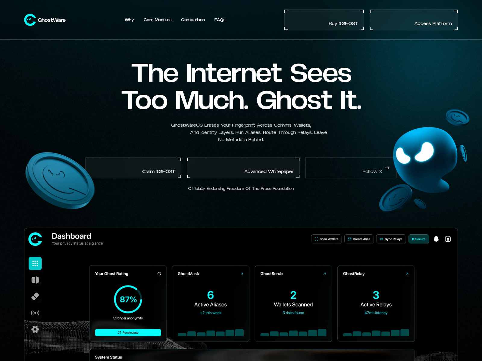 Screenshot of ghostwareos.live