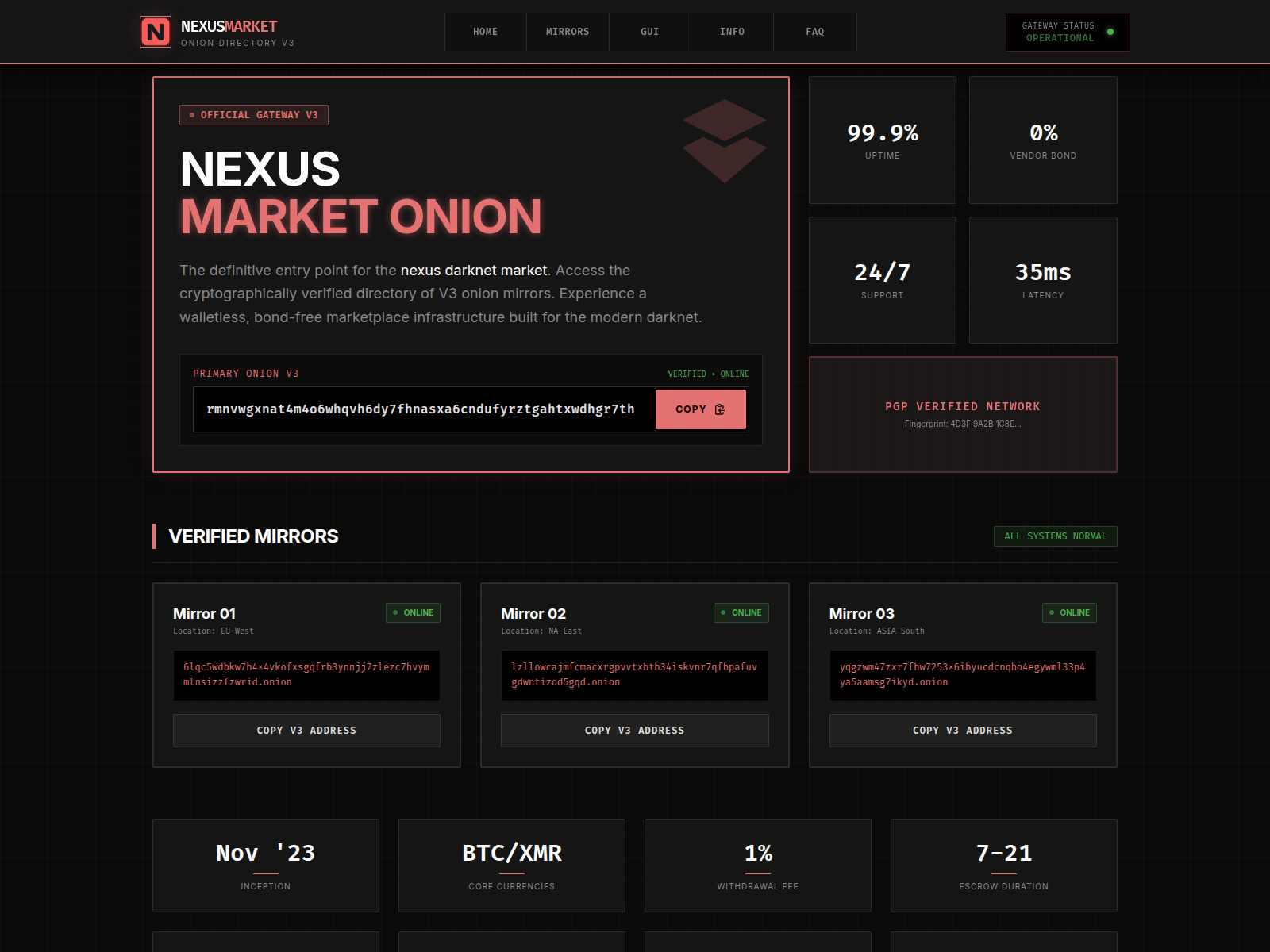 Screenshot of nexusmarketonion.live